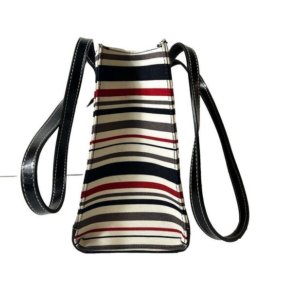 kate spade new york Womens Mini Small Purse Handbag Stripe Bow Multicolor Canvas - Picture 3 of 11